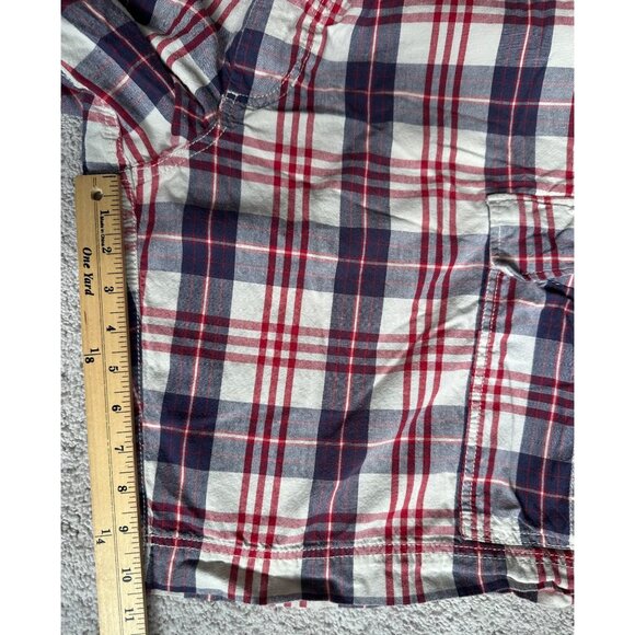 Vtg Polo Jeans Company Ralph Lauren Red White Blue Sz 40 Plaid Cargo Short - Picture 4 of 10